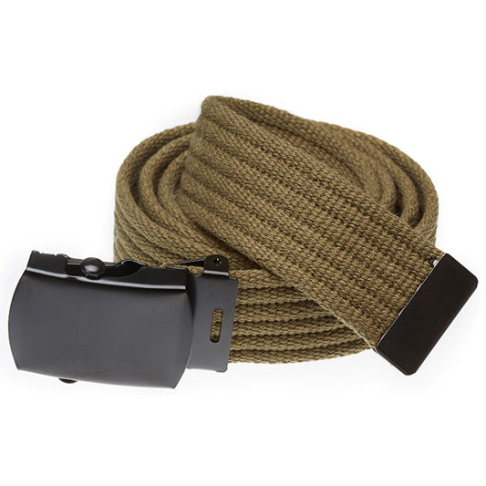 Ribbed Web Belt with Black Buckle (Per Dozen)