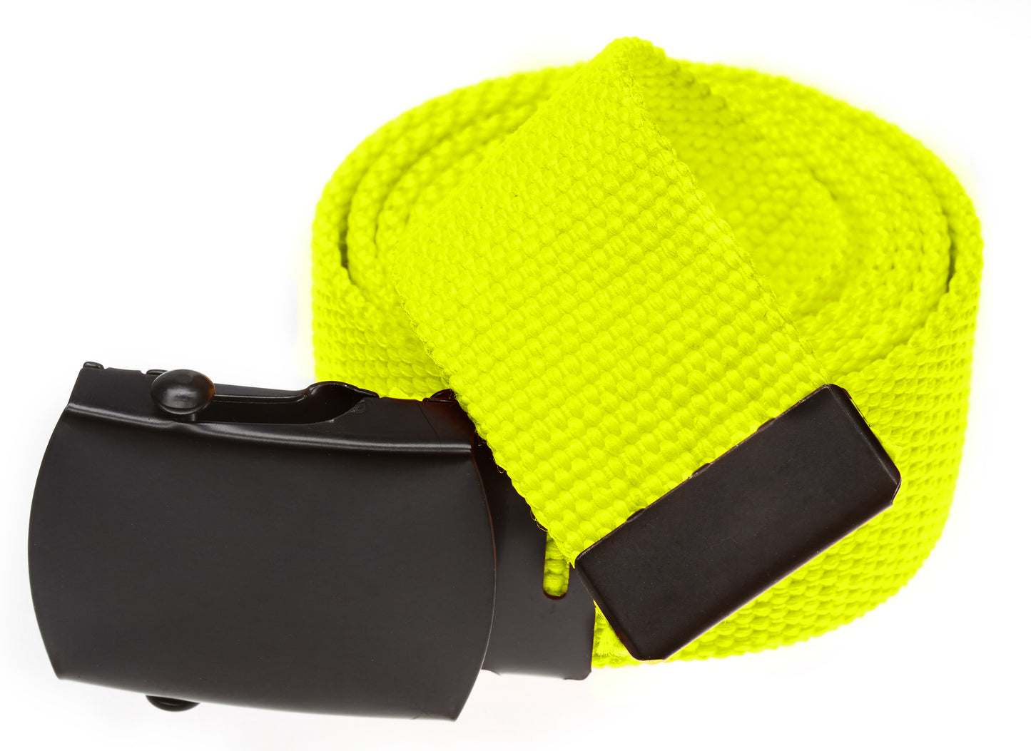 Military Style Web Belt with Black Buckle, Neon Colors (Per Dozen)