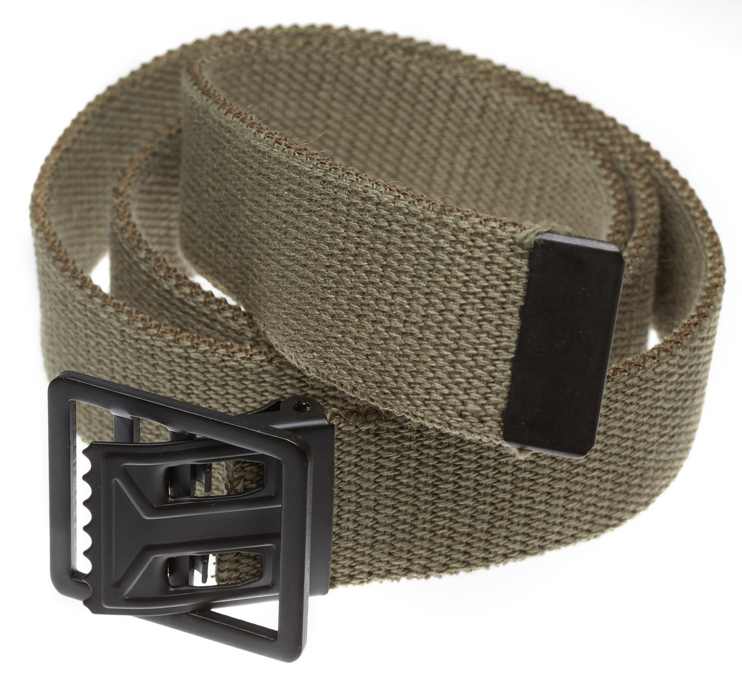 Military Style Web Belt with Black Open Face Buckle (Per Dozen)