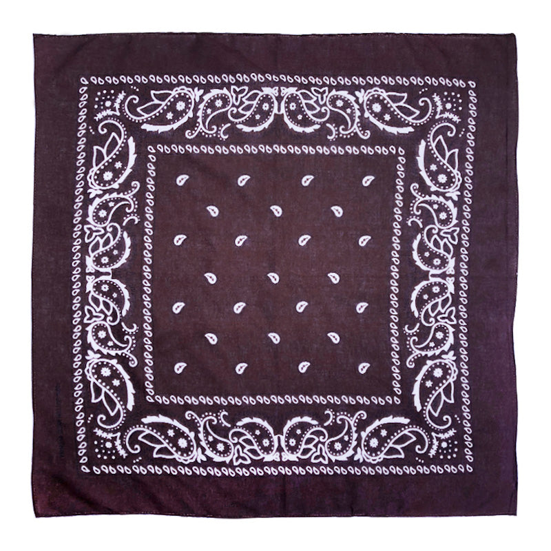Paisley Print Bandana – Brown (Per Dozen)