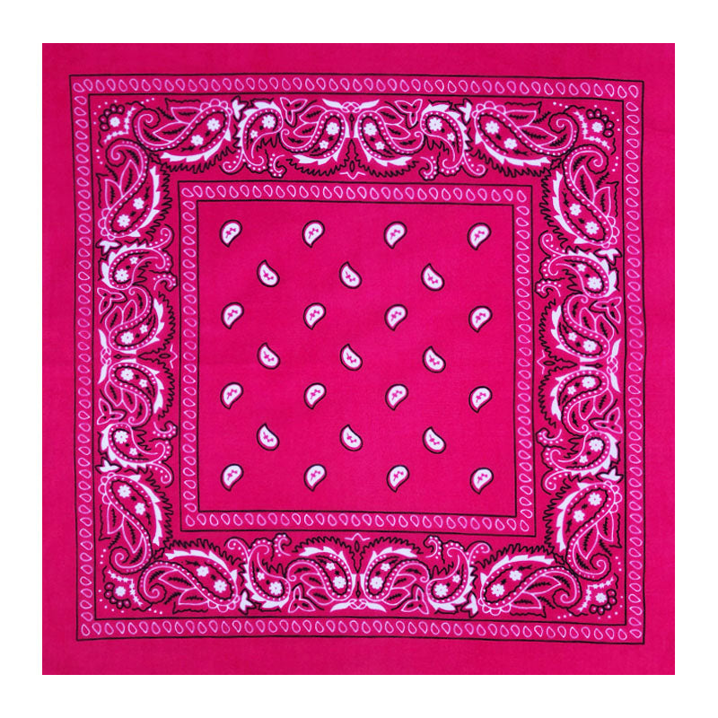 Paisley Print Bandana – Hot Pink (Per Dozen)