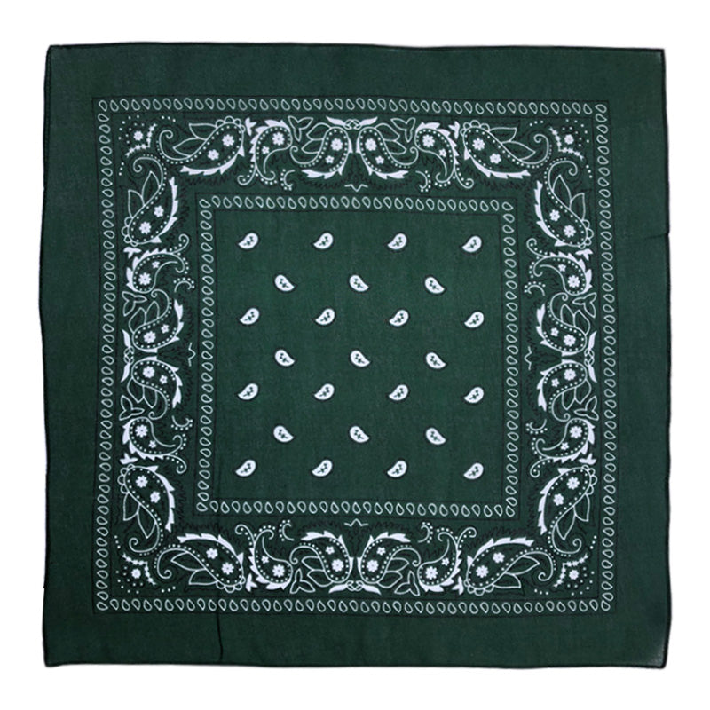 Paisley Print Bandana – Hunter Green (Per Dozen)