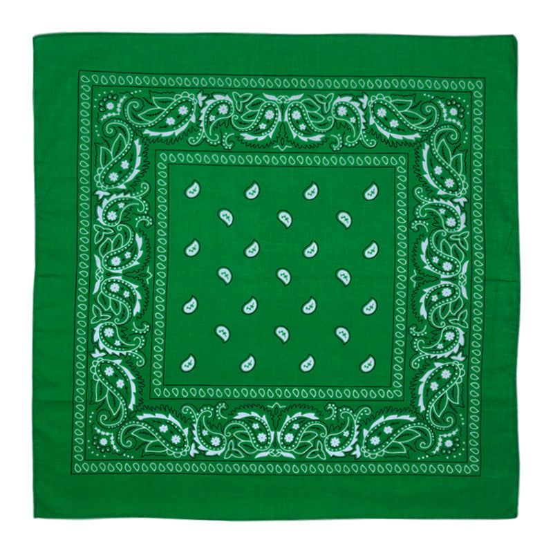 Paisley Print Bandana – Kelly Green (Per Dozen)