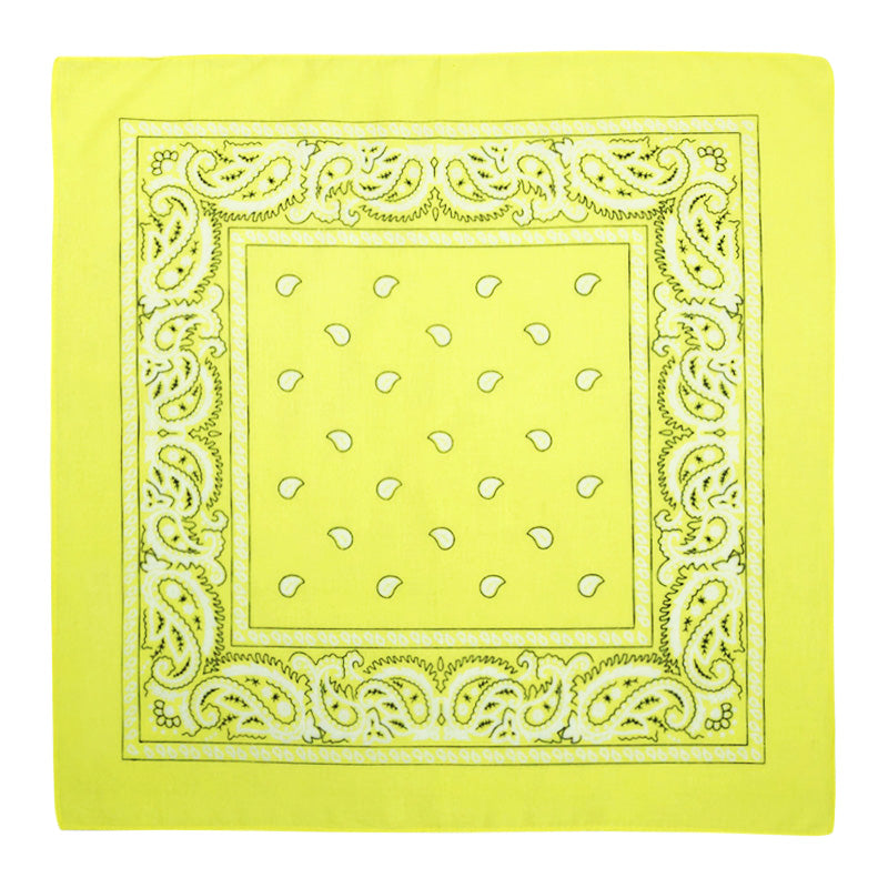 Paisley Print Bandana – Light Yellow (Per Dozen)