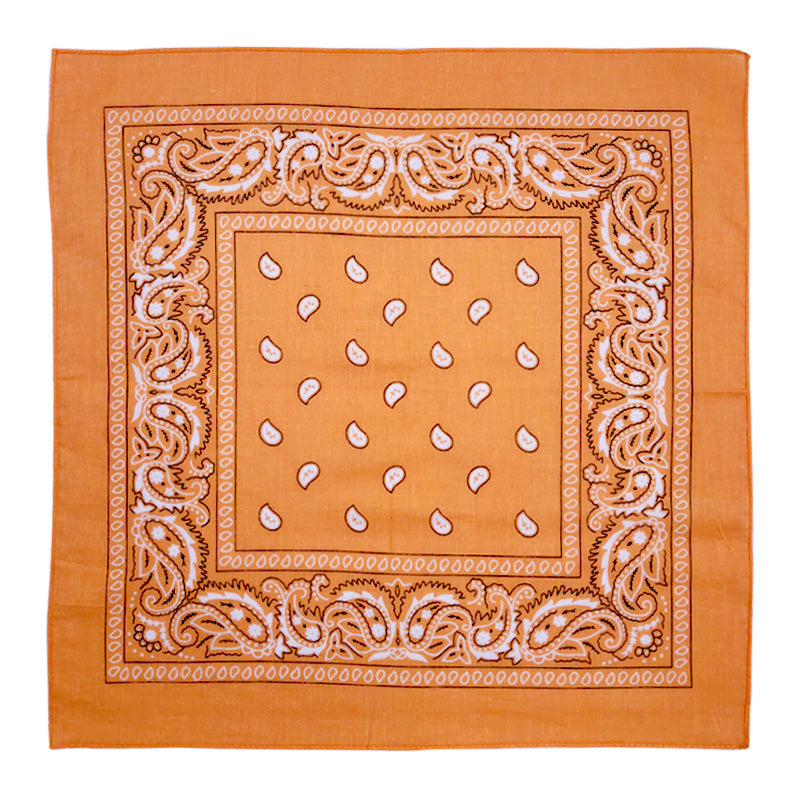 Paisley Print Bandana – Peach(Per Dozen)