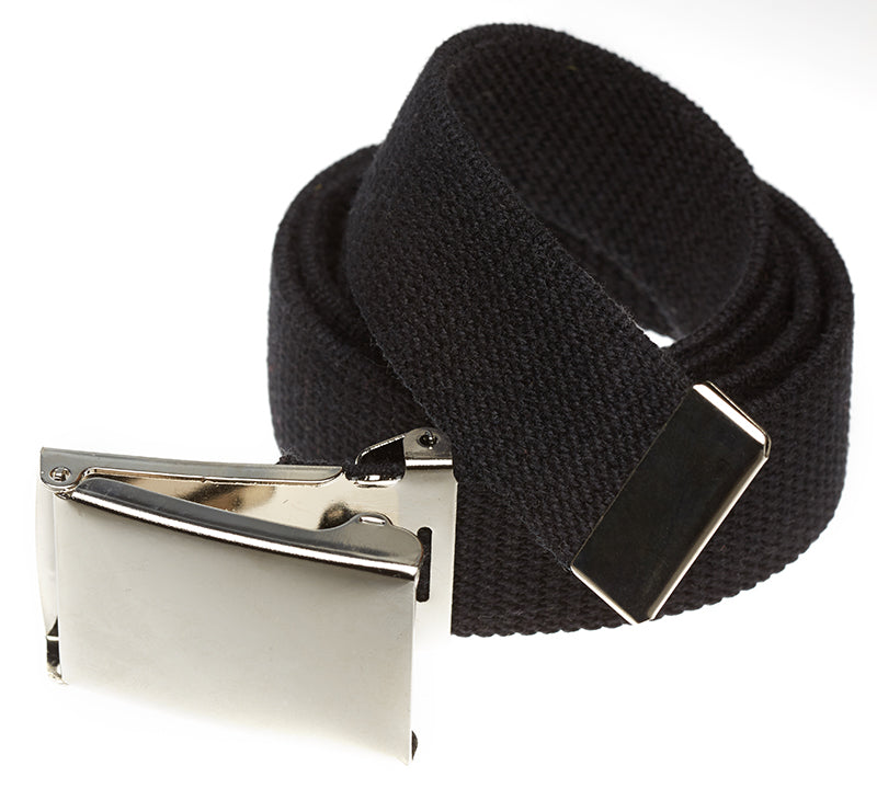 Military Style Web Belt with Nickel Flip Top Buckle (Per Dozen)