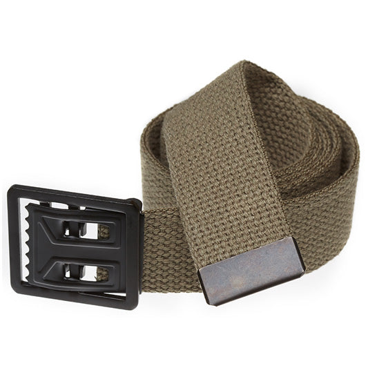 Military Style Web Belt with Black Open Face Buckle (Per Dozen)