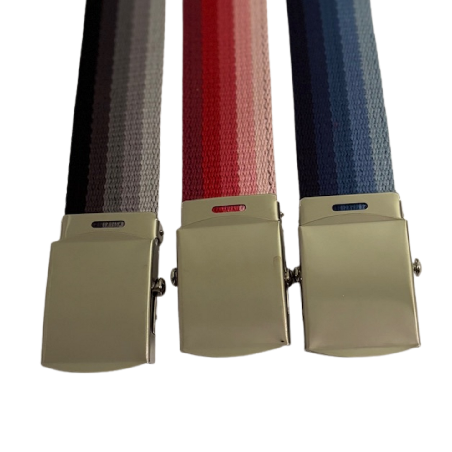Ombre Striped Belts w/ Nickel Buckle (Per Dozen)