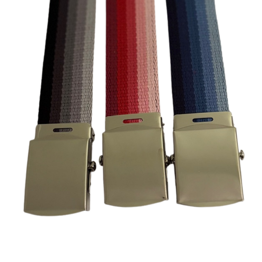 Ombre Striped Belts w/ Nickel Buckle (Per Dozen)