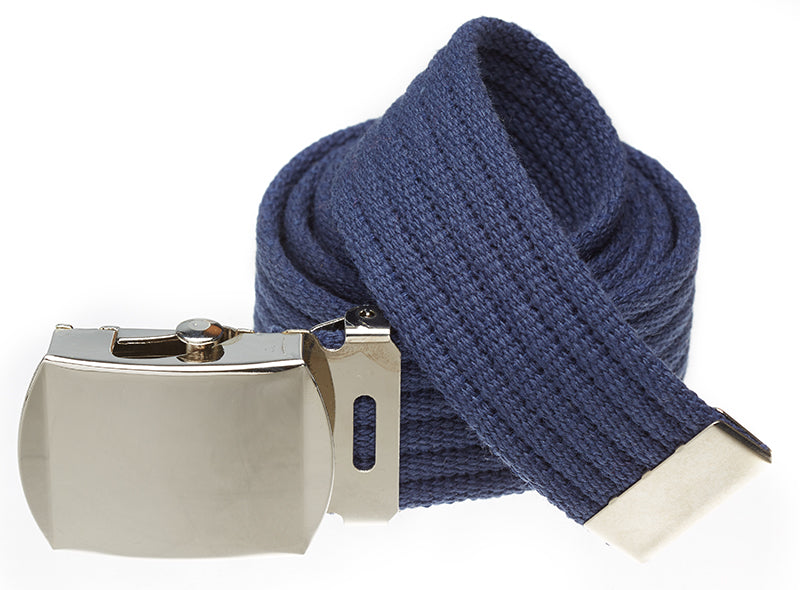 Ribbed Web Belt with Hi Polished Nickel Buckle (Per Dozen)