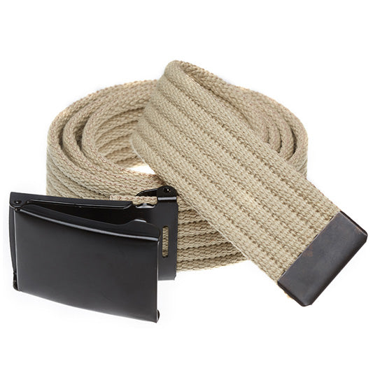 Ribbed Web Belt with Black Flip Top Buckle (Per Dozen)