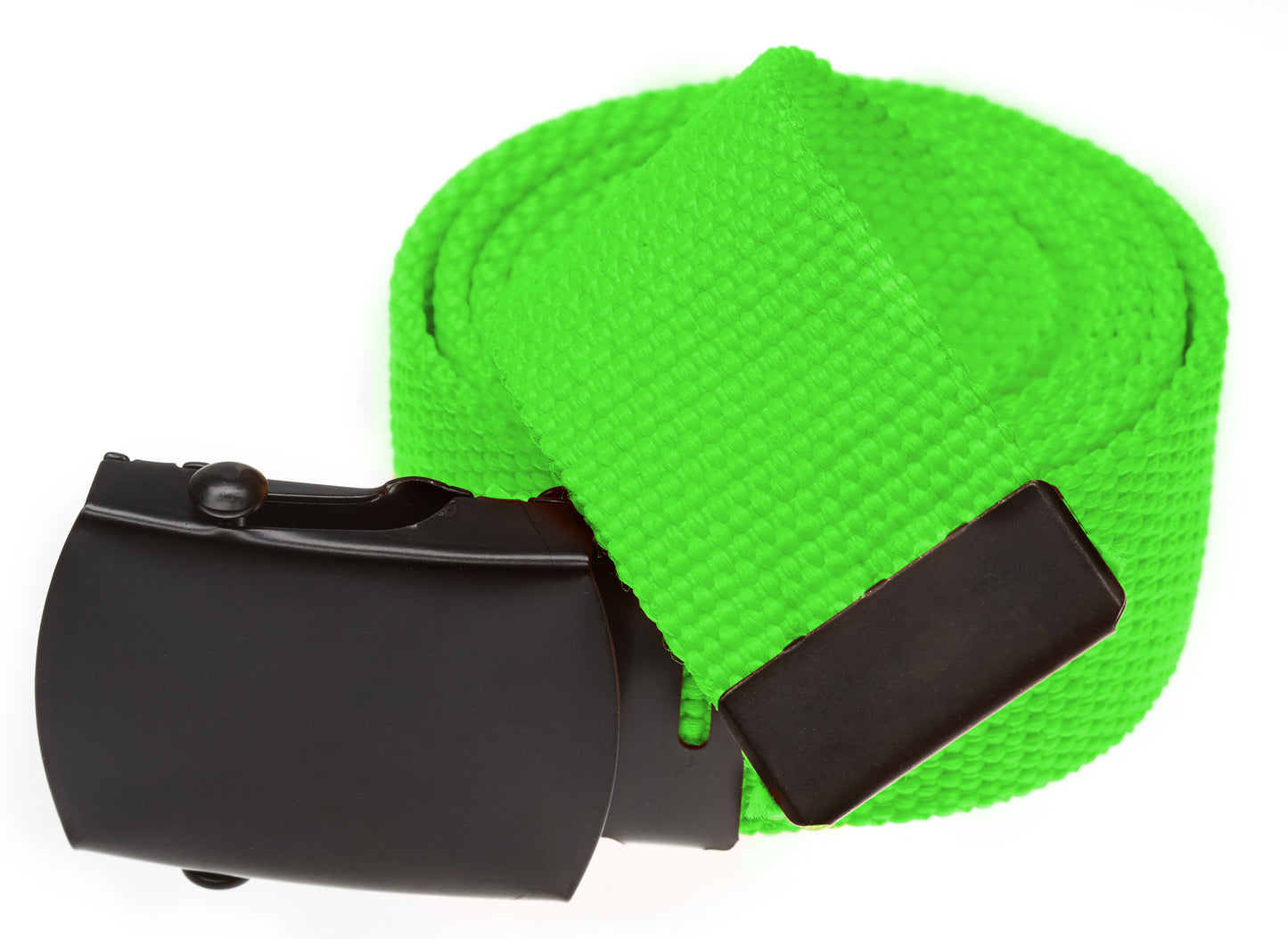 Military Style Web Belt with Black Buckle, Neon Colors (Per Dozen)