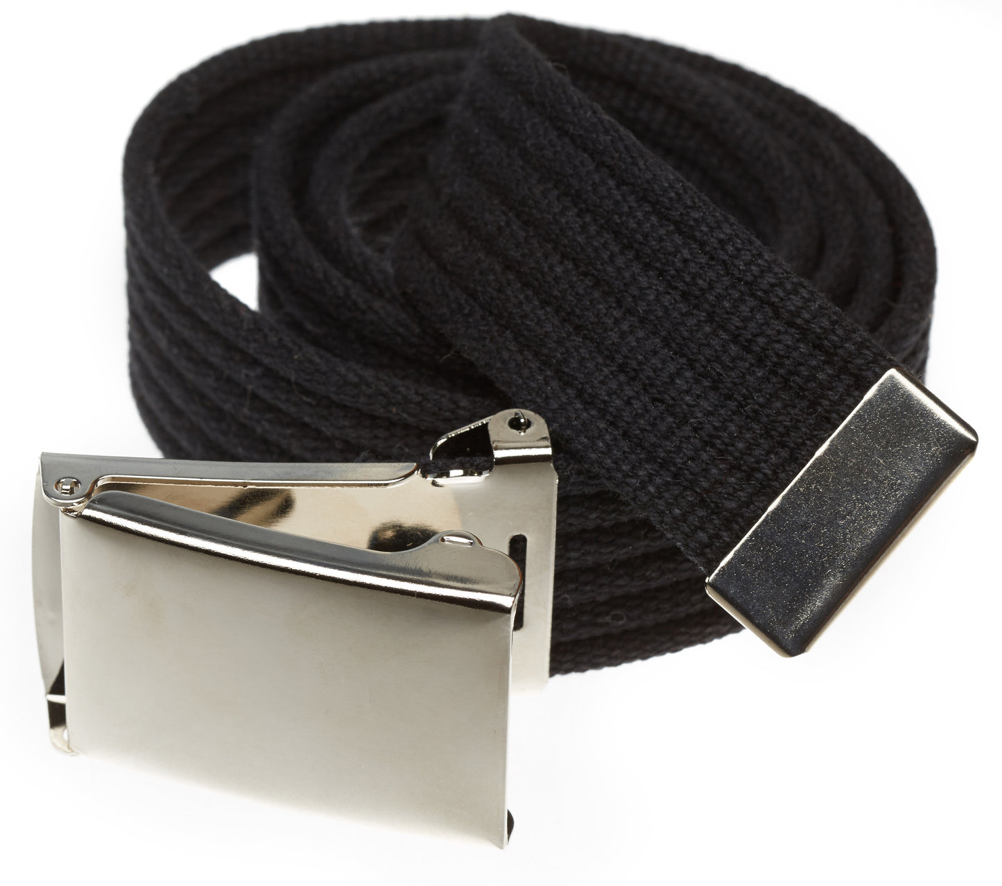 Ribbed Web Belt with Hi Polished Nickel Flip Top Buckle (Per Dozen)