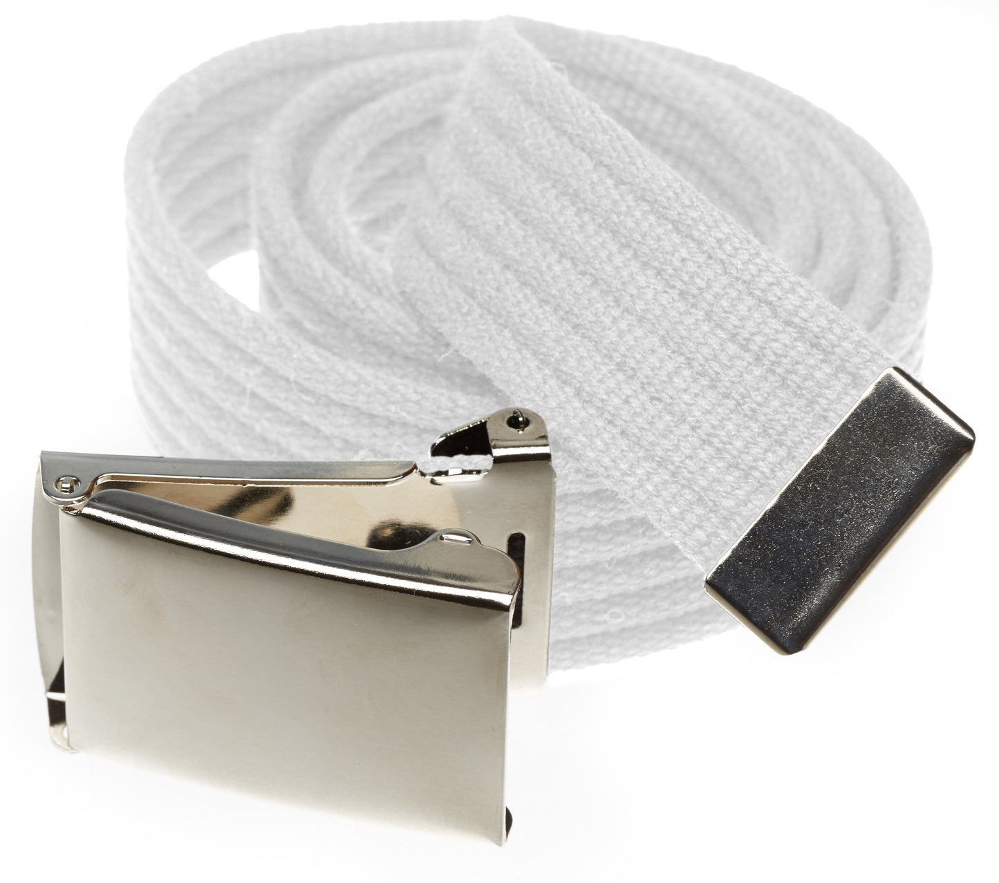 Ribbed Web Belt with Hi Polished Nickel Flip Top Buckle (Per Dozen)