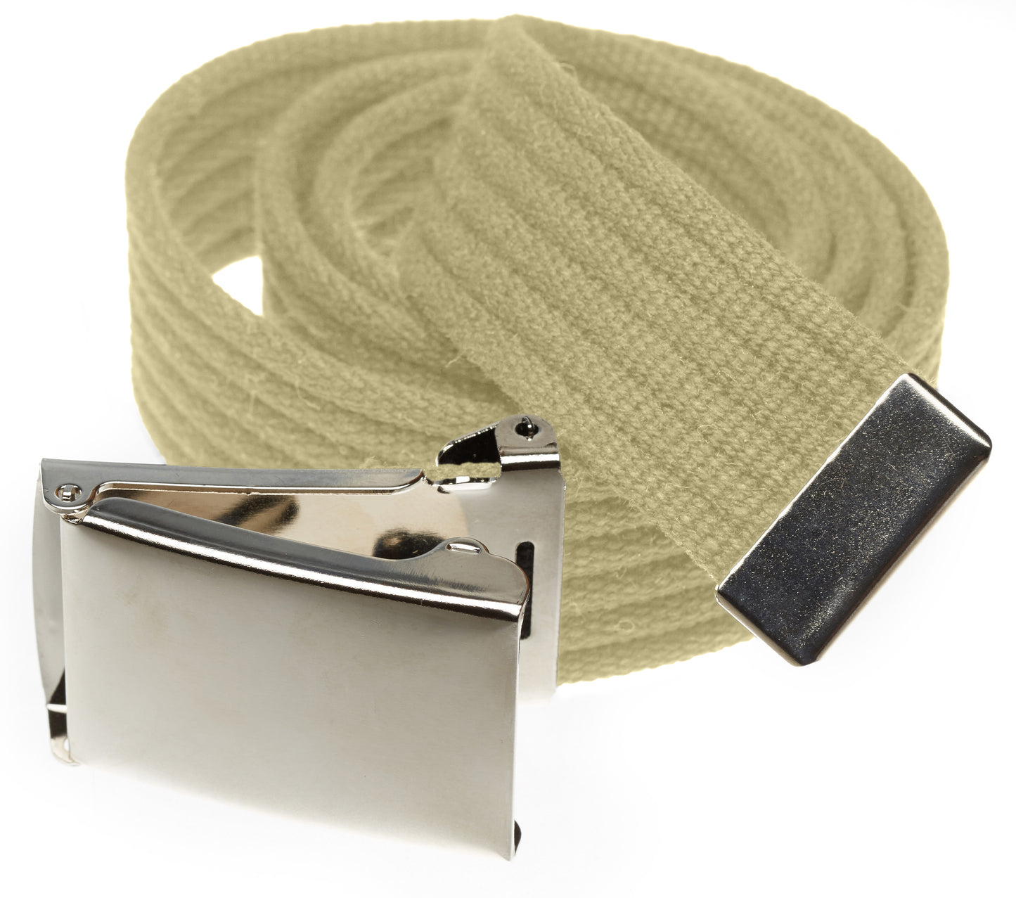 Ribbed Web Belt with Hi Polished Nickel Flip Top Buckle (Per Dozen)