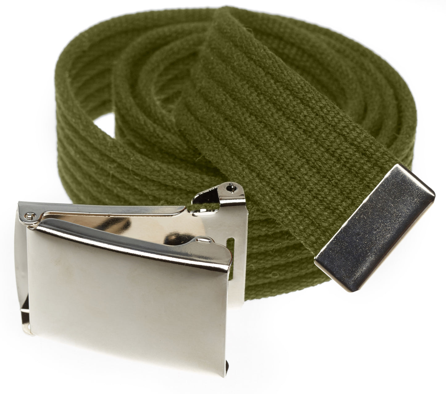 Ribbed Web Belt with Hi Polished Nickel Flip Top Buckle (Per Dozen)