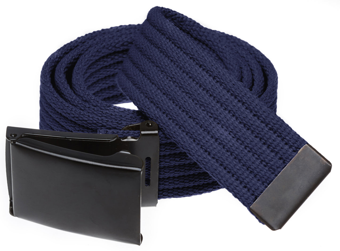 Ribbed Web Belt with Black Flip Top Buckle (Per Dozen)
