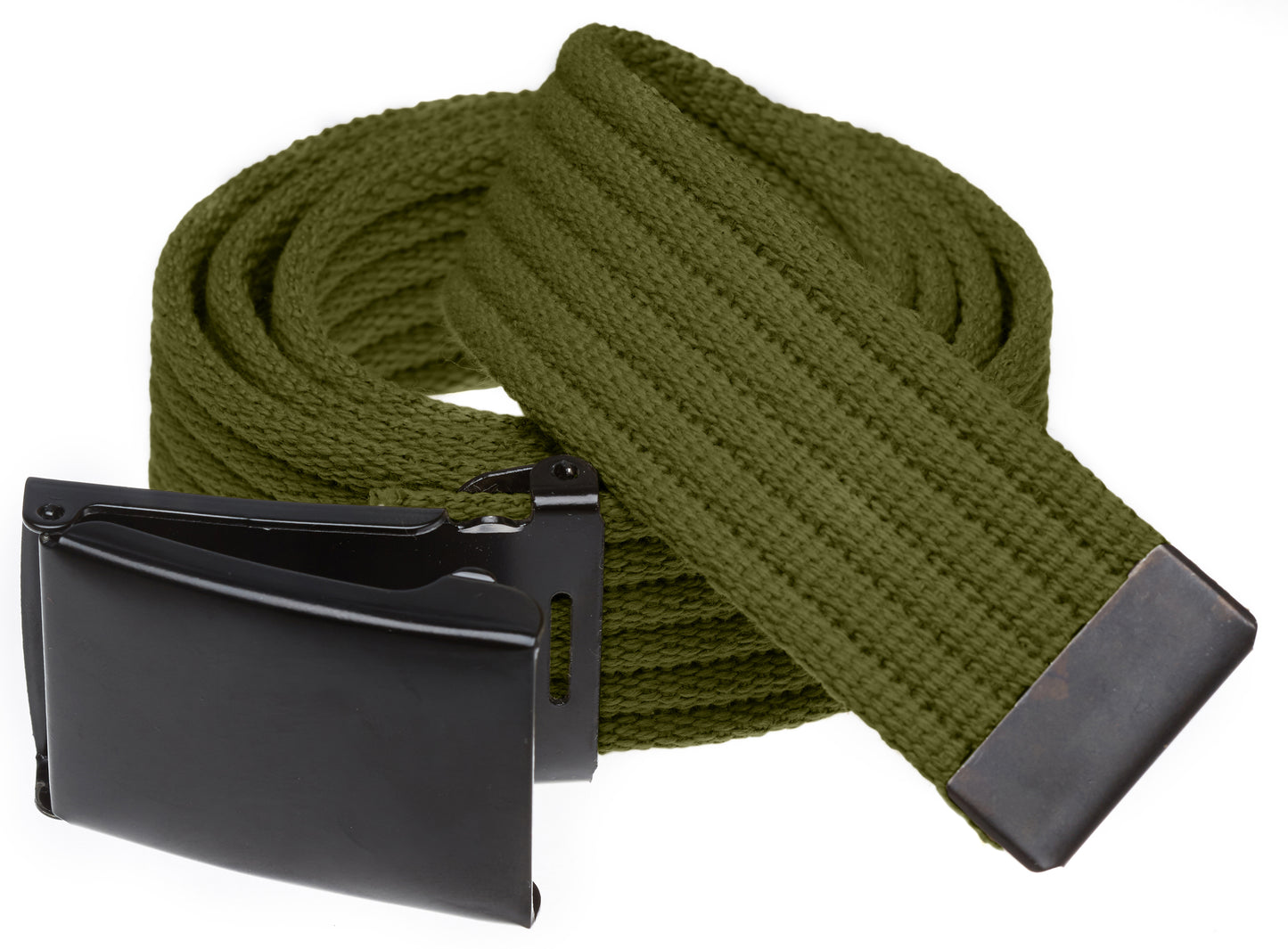 Ribbed Web Belt with Black Flip Top Buckle (Per Dozen)