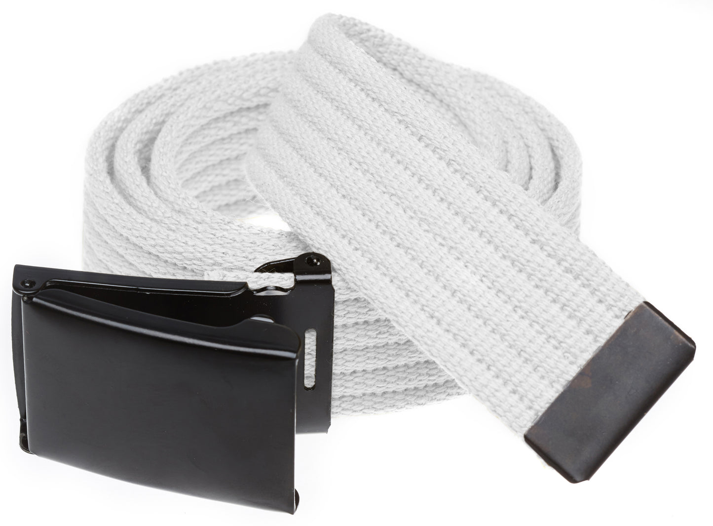Ribbed Web Belt with Black Flip Top Buckle (Per Dozen)