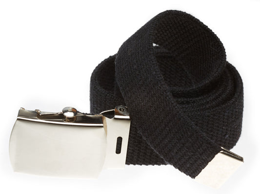 Military Grade Web Belt with Hi Polished Nickel Buckle (Per Dozen)