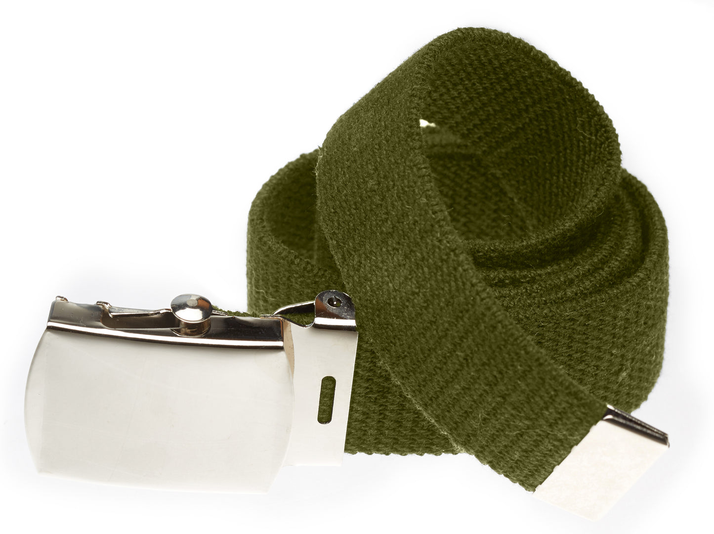 Military Grade Web Belt with Hi Polished Nickel Buckle (Per Dozen)