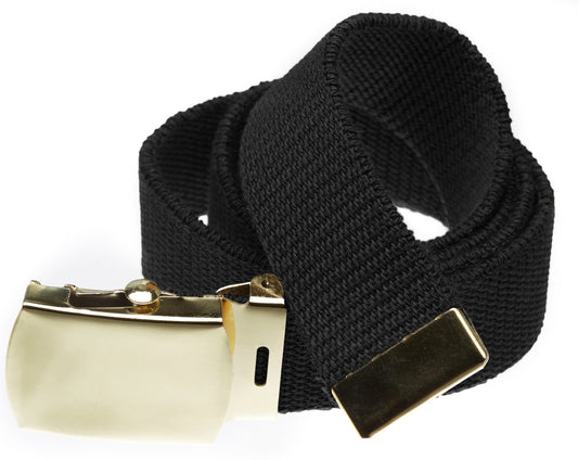Military Grade Web Belt with Hi Polished Brass Buckle (Per Dozen)