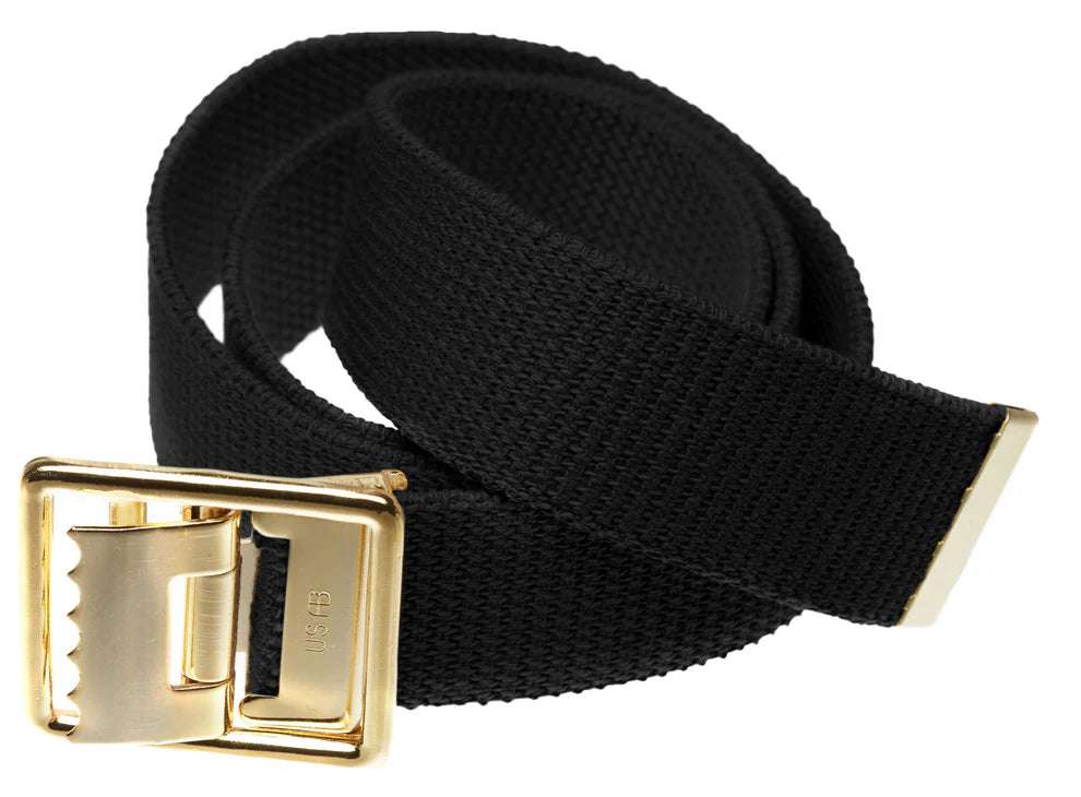Marine Corps. Web Belt with Solid Brass Buckle and Tip (Per Dozen)