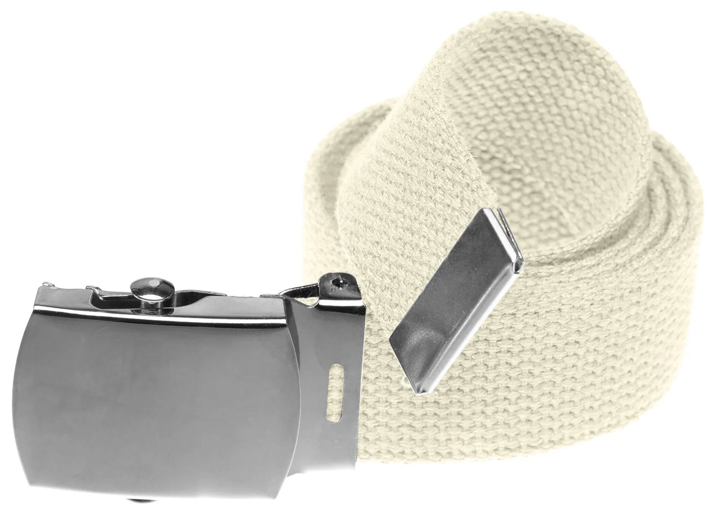 Military Style Web Belt w/ Hi Polished Nickel Buckle (Per Dozen)