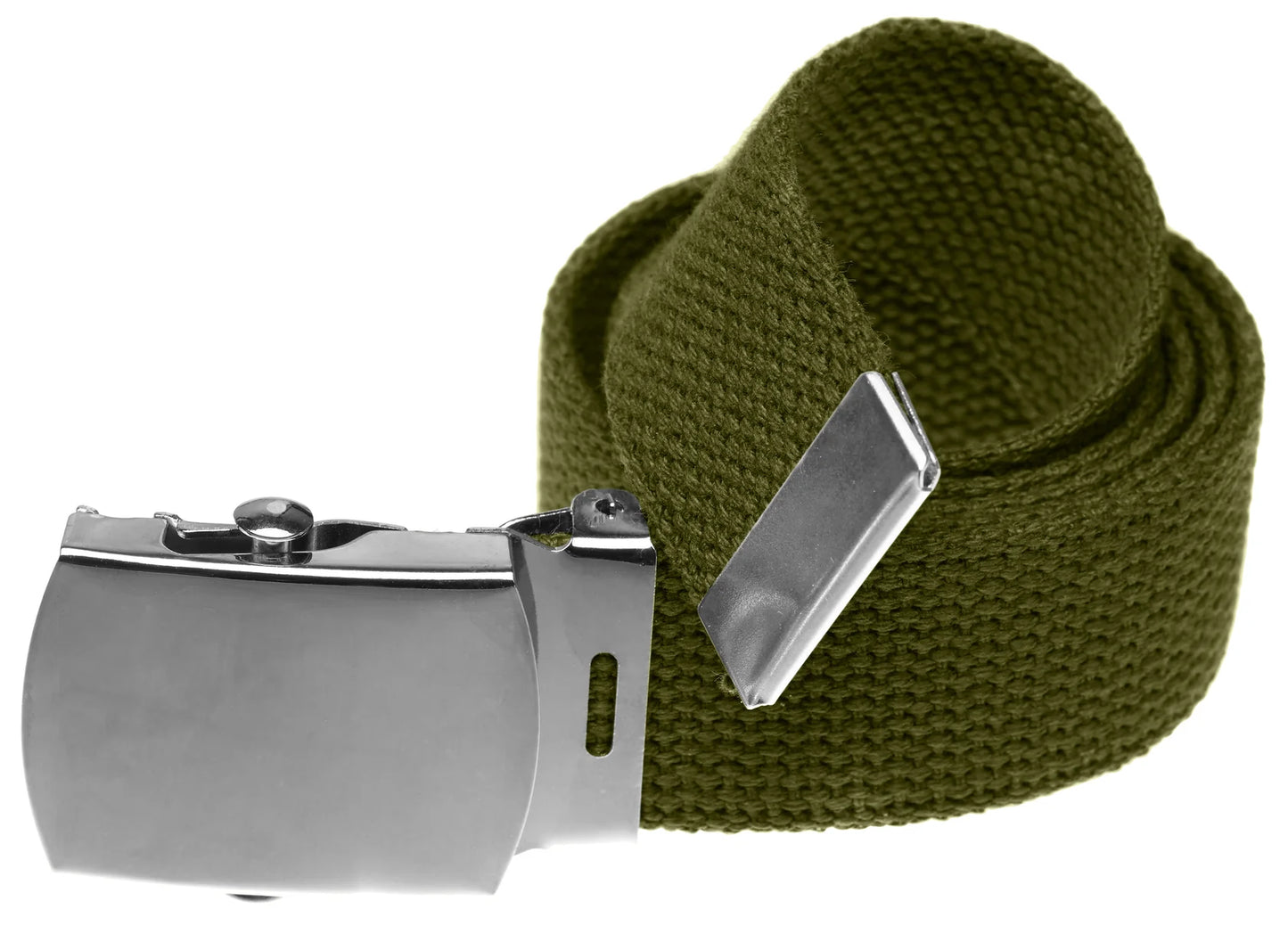 Military Style Web Belt w/ Hi Polished Nickel Buckle (Per Dozen)
