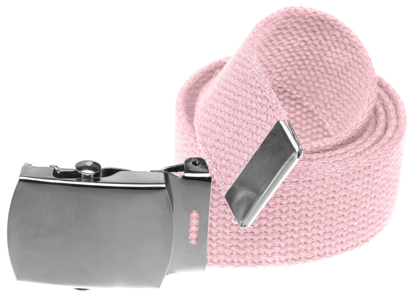 Military Style Web Belt w/ Hi Polished Nickel Buckle (Per Dozen)