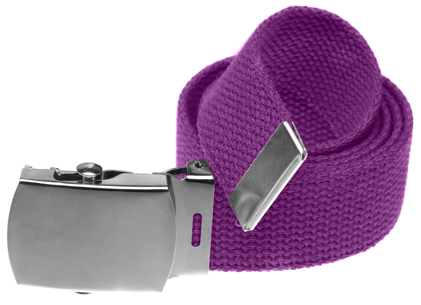 Military Style Web Belt w/ Hi Polished Nickel Buckle (Per Dozen)