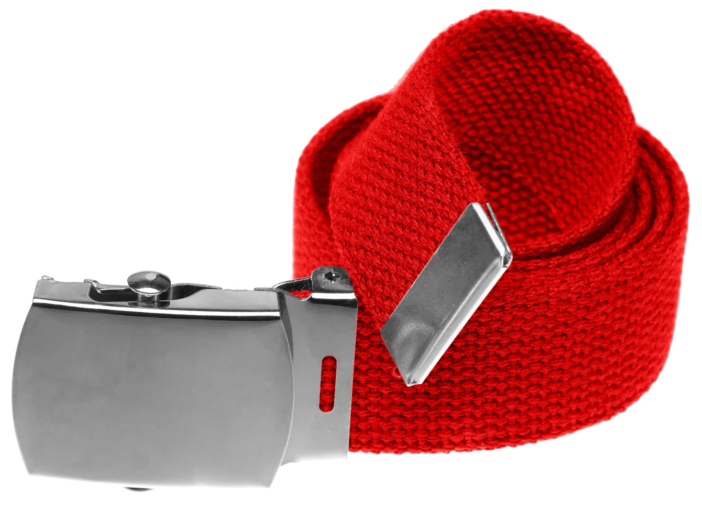 Military Style Web Belt w/ Hi Polished Nickel Buckle (Per Dozen)