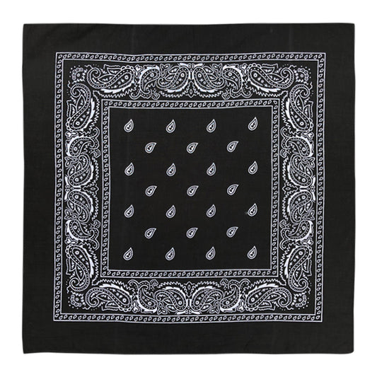 Paisley Print Bandana – Black (Per Dozen)