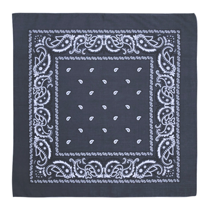 Paisley Print Bandana – Charcoal (Per Dozen)