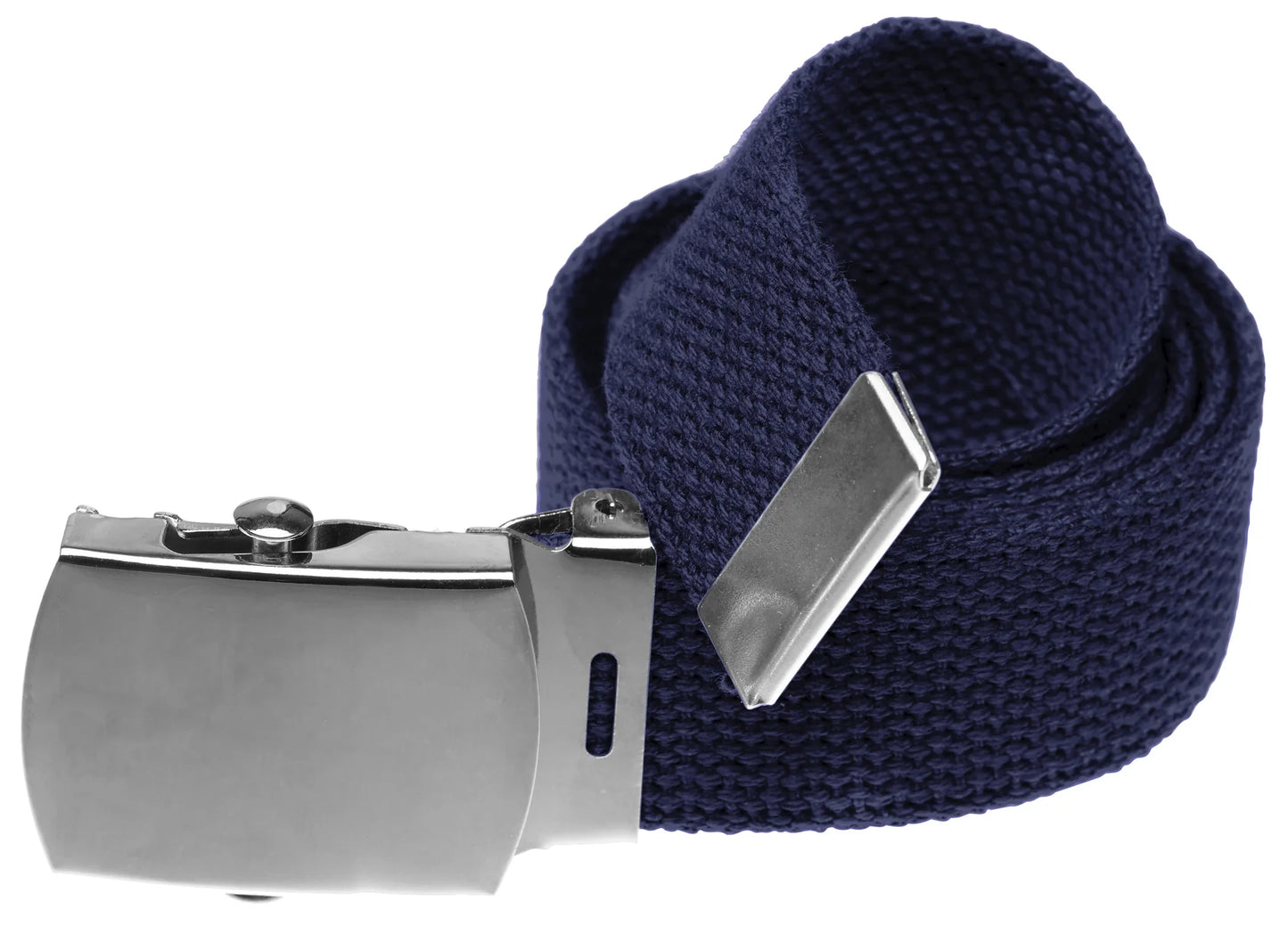 Military Style Web Belt w/ Hi Polished Nickel Buckle (Per Dozen)