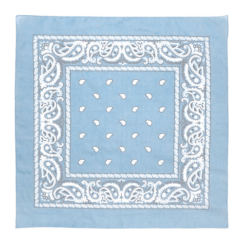 Paisley Print Bandana – Light Blue (Per Dozen)