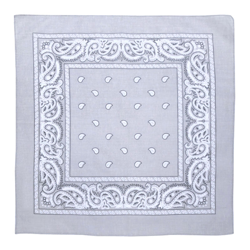 Paisley Print Bandana – Gray (Per Dozen)