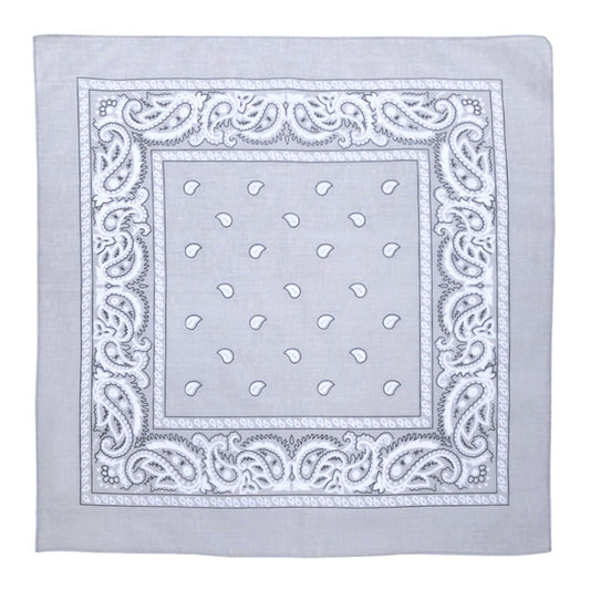 Paisley Print Bandana – Gray (Per Dozen)
