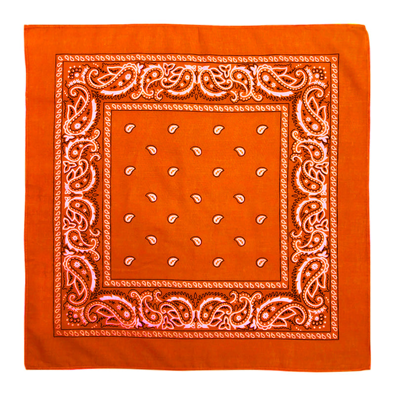 Paisley Print Bandana – Orange (Per Dozen)