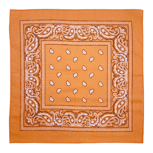 Paisley Print Bandana – Peach(Per Dozen)