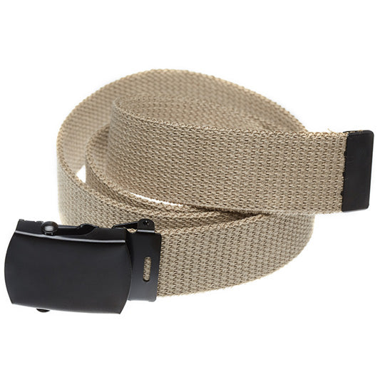 Military Grade Web Belt with Black Buckle (Per Dozen)